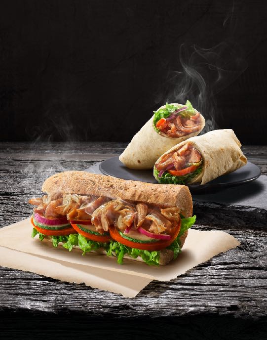freshly made sandwich and wrap shot professionally in a studio